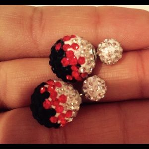 Crystal ball stud earrings !!