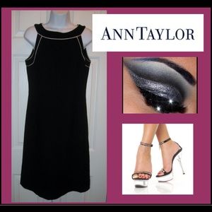 ANN TAYLOR Black with White Trim Dress