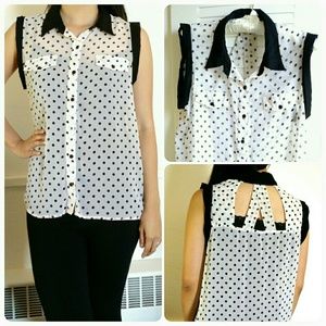 Polka Dot Blouse/Shirt/Top