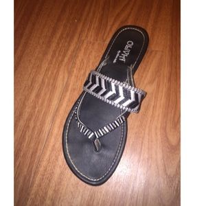 Black And White Flip Flops