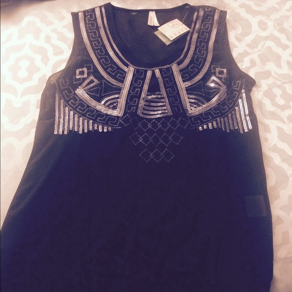 Black embellished top