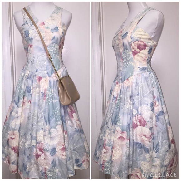 Vintage Dresses & Skirts - True Vintage Pastel Floral Hawaiian Summer Dress