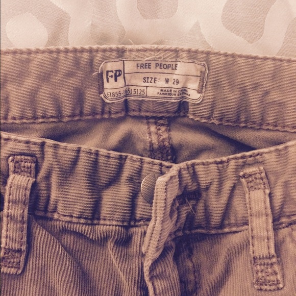 Free people Tan corduroy skinny pants