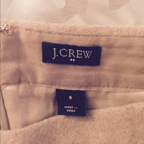 Wool beige j crew skirt