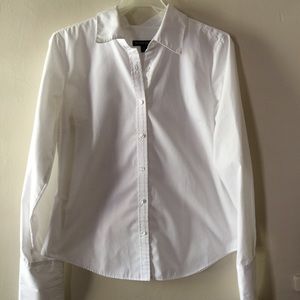 British Khaki white button down shirt