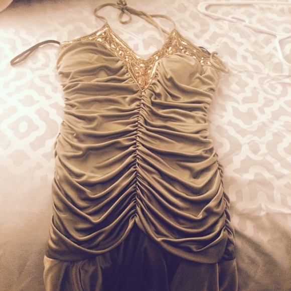 Green embellished dress