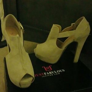 Faux suede platform booties