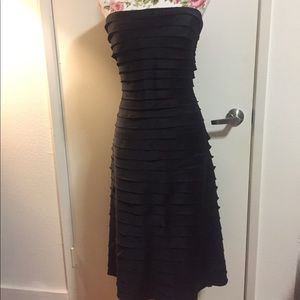 Tiered BCBG Maxazria Strapless Satin Gown