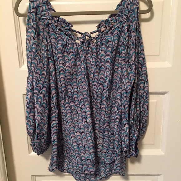 Rebecca Taylor cinch waist flowy blouse
