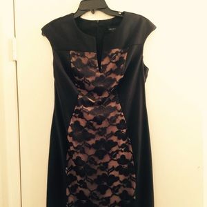Black dress lace on front of dress