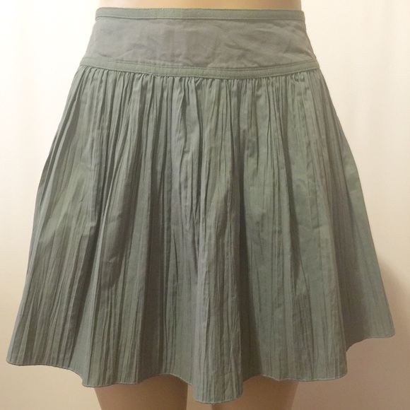Armani Jeans Dresses & Skirts - Armani Olive Green Cotton Pleated Mini Skirt