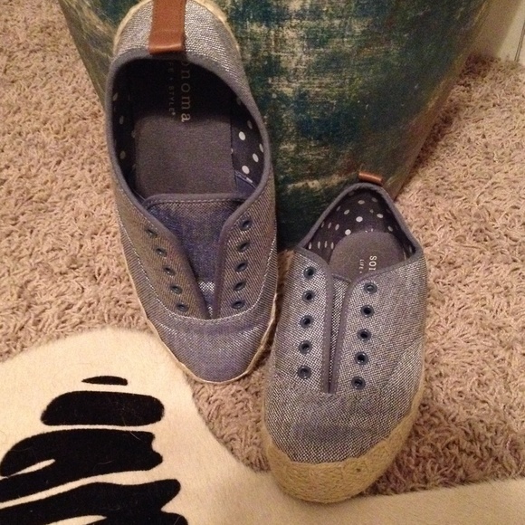 Blue and Tan Shoes