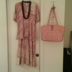 Spencer Alexis Rose n Lace Tea Dress Petite 12