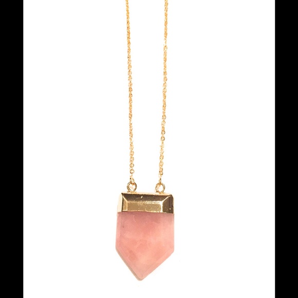Pink Quartz Pendant Necklace