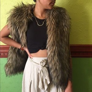 Faux fur vest