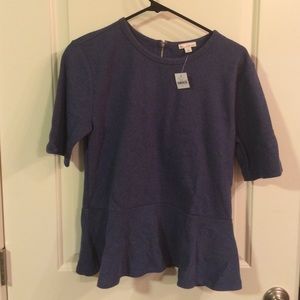 Super soft blue peplum top!