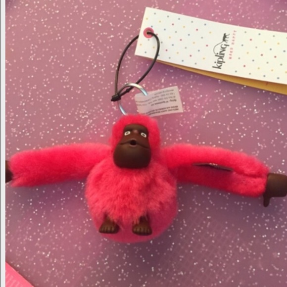 Kipling pink monkey key chain