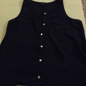 Simple black chiffon tank top