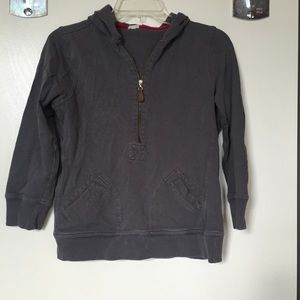 J. Crew grey hooded half zip pullover top S