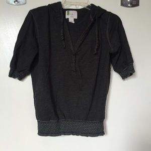 UO grey hooded knit top M