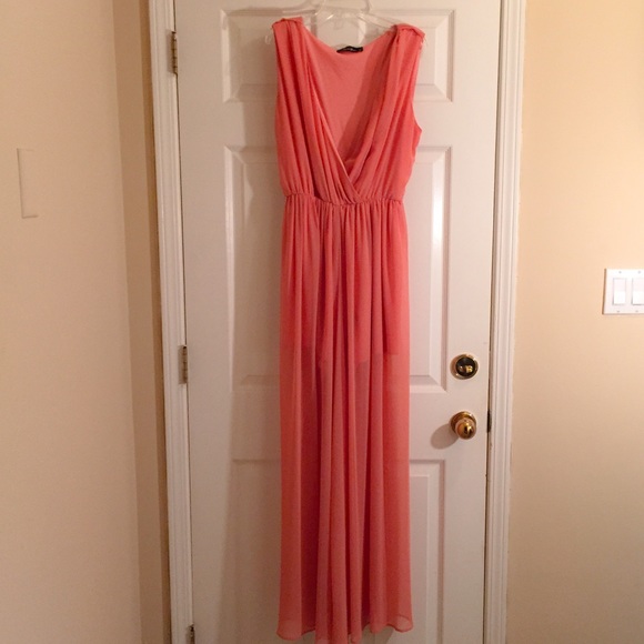 Wide Leg Peach Jumpsuit - Picture 3 of 4