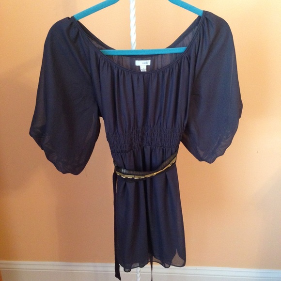 Chiffon baby doll style top with embellished sash