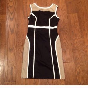 Worthington career dress black white brown