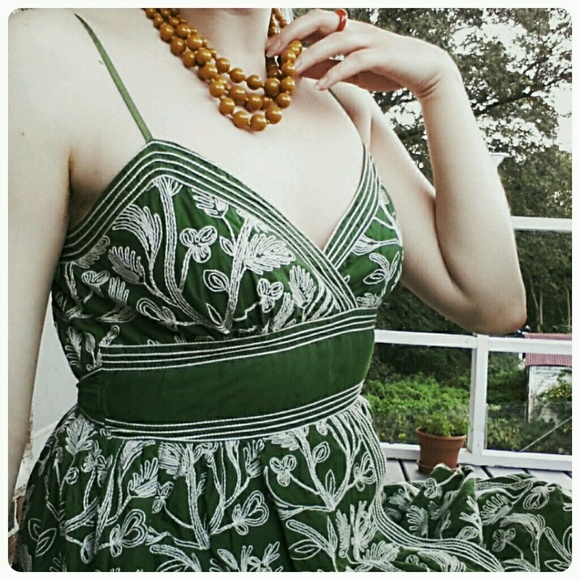 Green floral sundress