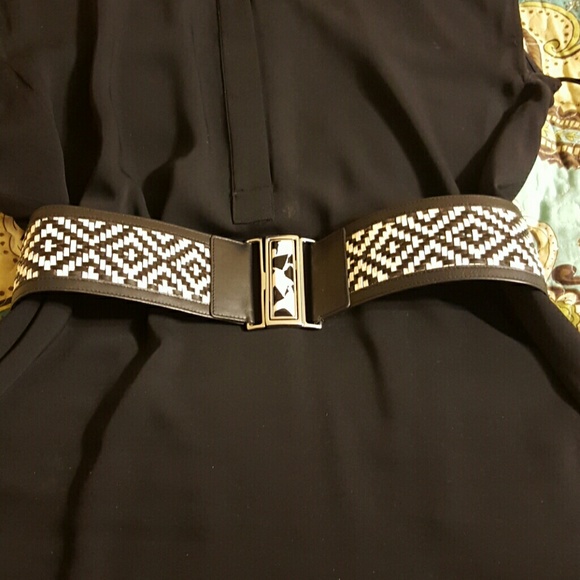 Black & White Leather Belt