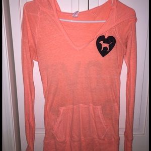 Victoria secret bright coral pullover