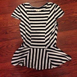 Striped peplum top