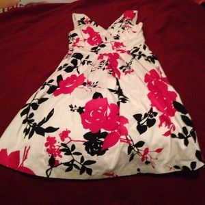 Pink and black Floral Dress.