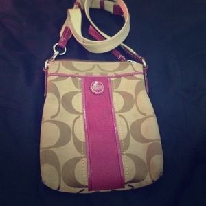 Coach cross-body bag w/ purple detail