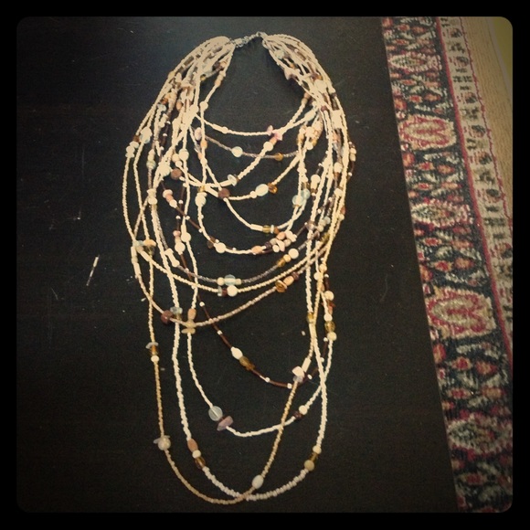 Long Beaded Multi-strand Necklace