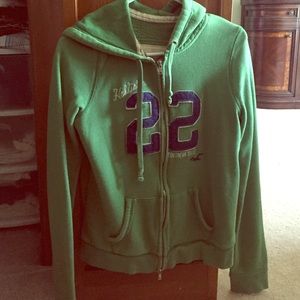Green zip up sweater