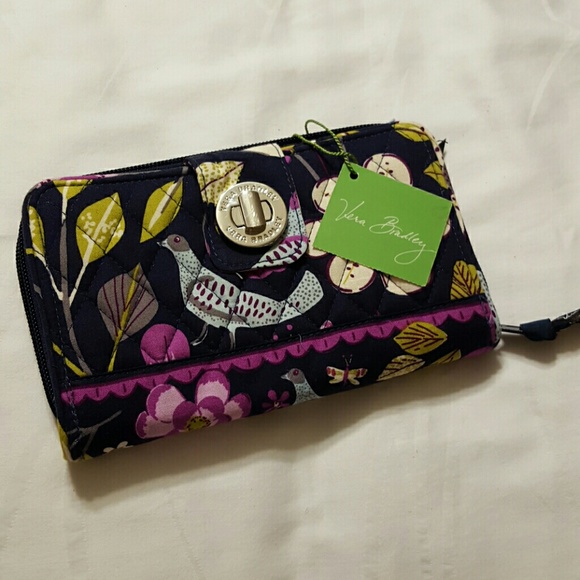 Vera Bradley turn lock wallet.