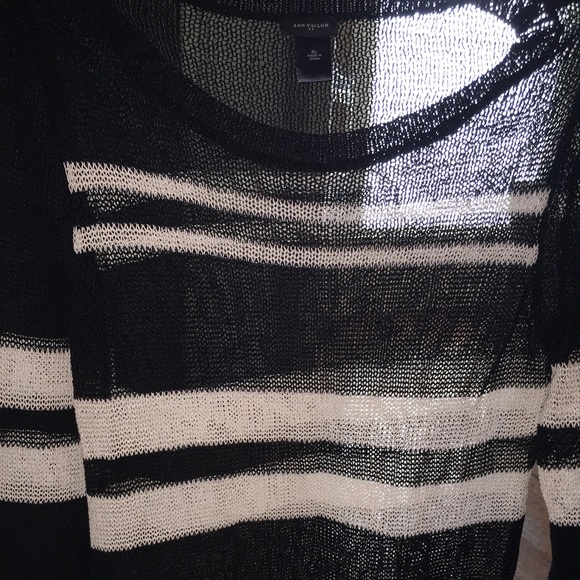Ann Taylor Black & Tan Sweater