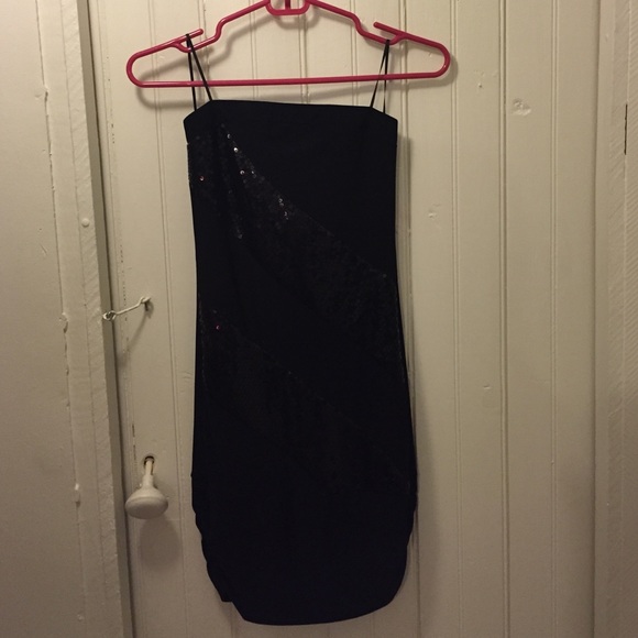 Strapless black dress