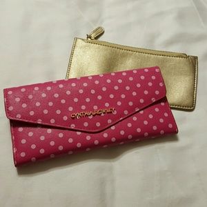 Cynthia Rowley pink polka dot wallet