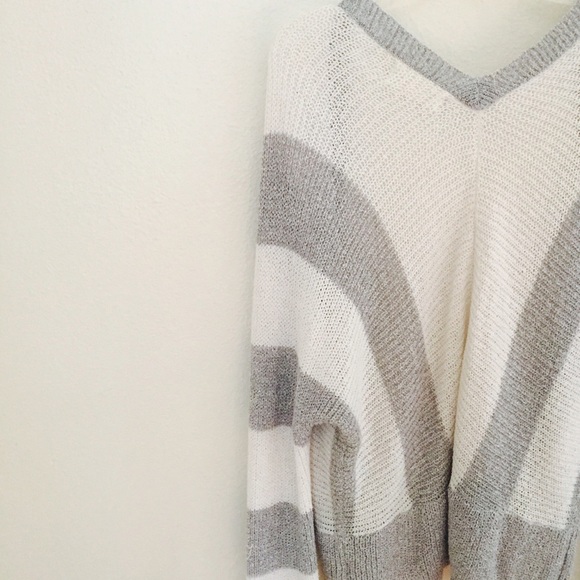 Heather Gray Stripe Sweater - Picture 1 of 4