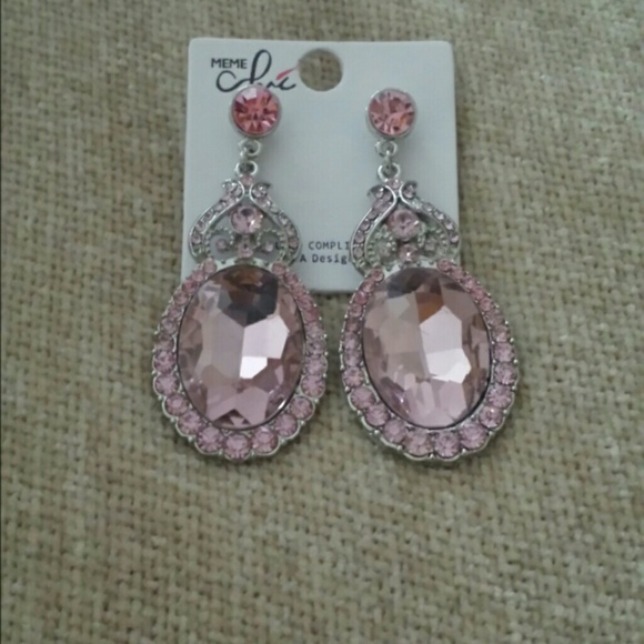 Pink Rhinestone Earrings