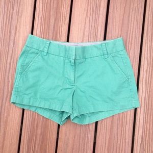 J Crew Green 3" Chino Shorts