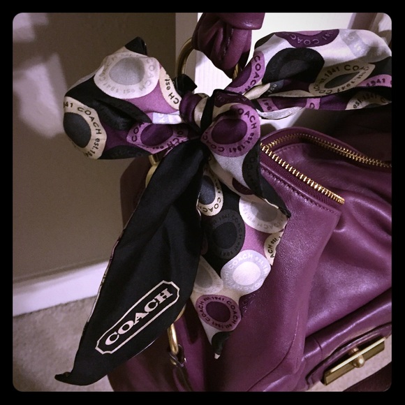 Purple Leather Coach Handbag