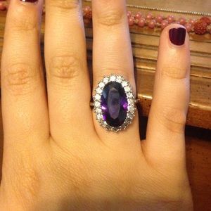Violet & Silver Stone Ring
