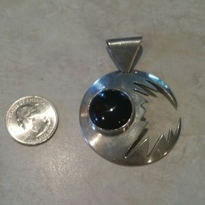 Sterling silver onyx stone pendant