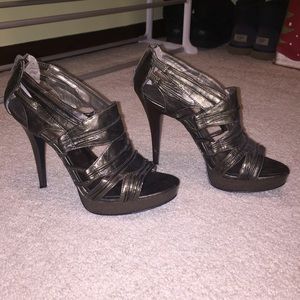 GUNMETAL STRAPPY HEELS