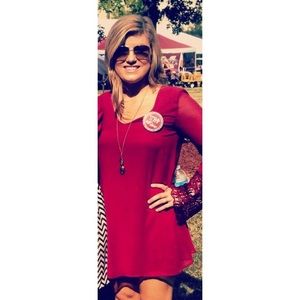 Maroon Shift Dress