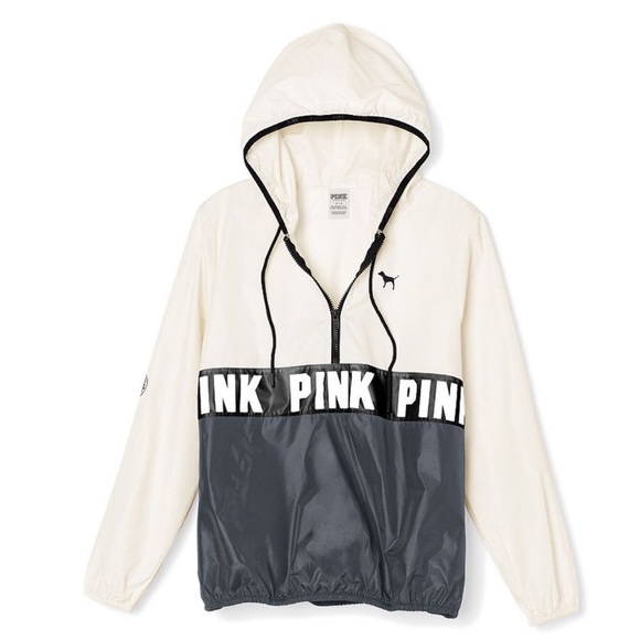 PINK Victoria's Secret Anorak - XS/S White & Gray