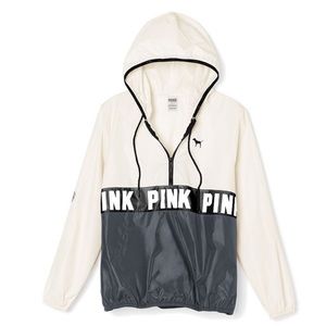 PINK Victoria's Secret Anorak - XS/S White & Gray