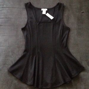 Black peplum tank top